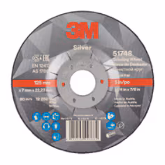 Disque à ébarber 3M Silver moyeu déporté Plat 125 mm x 7 mm x 22.23 mm, 36+