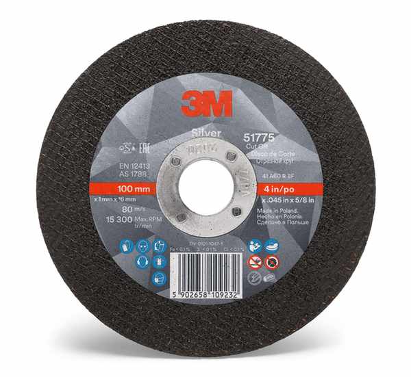 Disque à tronçonner 3M Silver plat, T41 100 mm x 1 mm x 16 mm, 60+