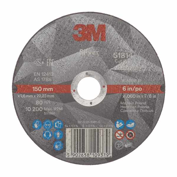 Disque à tronçonner 3M Silver plat, T41 150 mm x 1.6 mm x 22.23 mm, 36+