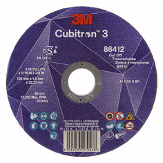 Disque à tronçonner 3M Cubitron 3, 86412, 36+, T41, 125 mm x 1,6 mm x 22,23 mm, EN, 25/paquet, 50 pièces/carton