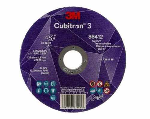 Disque à tronçonner 3M Cubitron 3, 88732, 36+, T41, 230 mm x 2 mm x 22,23 mm, EN, 25/paquet, 50 pièces/carton