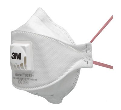 Masque antipoussière 3M Aura, FFP3, avec valve, vrac, 9332+