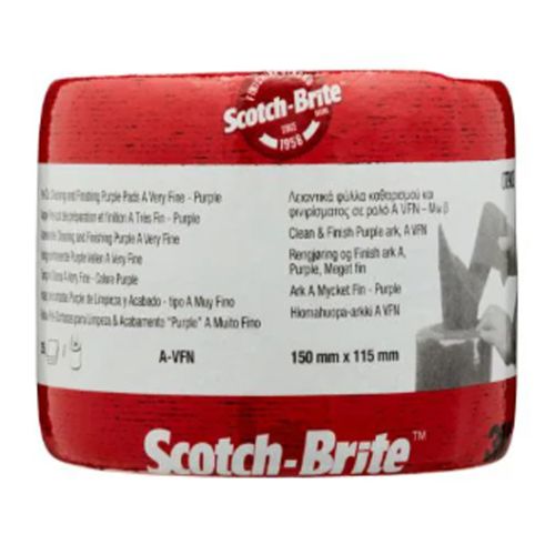 Rouleau abrasif non tissé Scotch-Brite CF-RL, 150 x 115 mm, Grain A Très fin, Violet