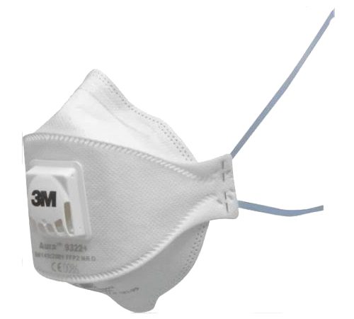 Masque pliable jetable 3M Aura 9300+ avec soupape antipoussière