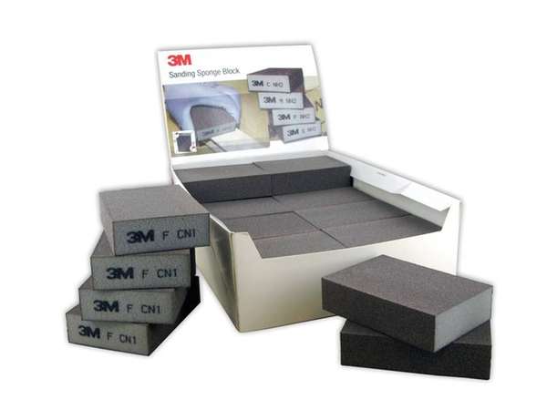 Bloc mousse abrasif 3M?, 100 mm x 68 mm x 26 mm, Grain A Moyen, Souple