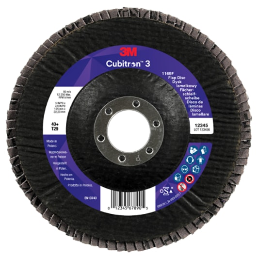 Disque à lamelles 3M? Cubitron? 3 1169F, 40+, T29 conique, 125 mm x 22,23 mm