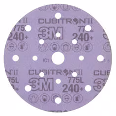 Disque film 3M Cubitron II Hookit 775L, 152.4 mm x 9.53 mm, 240+, Multitrou