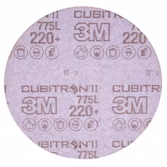 Disque abrasif support polyester 3M Cubitron II Hookit 775L, 203mm, Grain 220+, Plein