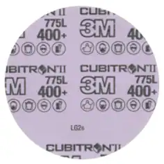 Disque abrasif support polyester 3M Cubitron II Hookit 775L, 203 mm, 400+, ungelocht