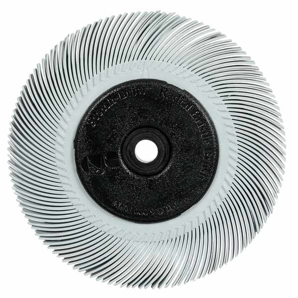 Brosse bristle radiale Scotch-Brite Precision, PN-RB, 120+, 152,4 mm × 11,113 mm × 25,4 mm (6 po × ???? po × 1 po), Type C, avec adaptateur