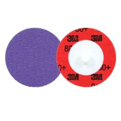 Disque haute résistance pour larasage 3M Cubitron 3 Roloc 1184F, 80+ YF-weight, TR, Purple, 38 mm, 50/Carton, 200 ea/Case