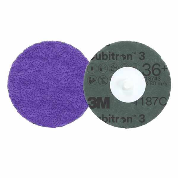 Disque fibre 3M Cubitron 3 Roloc 1187C, 36+, TR, Purple, 51 mm, 50/Carton, 200 ea/Case