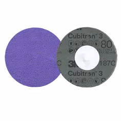 Disque fibre 3M Cubitron 3 Roloc 1187C, 80+, TR, Purple, 51 mm, 50/Carton, 200 ea/Case