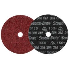 Disque de traitement de surface de précision ultrarésistant Scotch-Brite, HD-DH, Medium 150+, 178 mm x 22.23 mm, 25 ea/Case