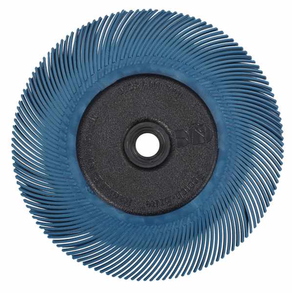 Brosse Bristle radiale Scotch-Brite BB-ZB, Type C, bleu, Ø 194 mm x 25 mm x 32 mm, P400, avec adaptateur