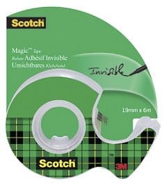 Ruban invisible Scotch® Magic 8-1906D, 19 mm x 6 m, 1 rouleau sur dévidoir manuel/paquet