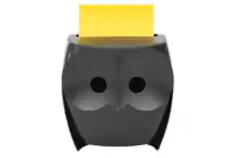 Dévidoir Z-Notes Post-it®, Hibou, Noir + Z-Notes Post-it® Super Sticky,  45 Feuilles/Bloc, 2 Blocs/Paquet
