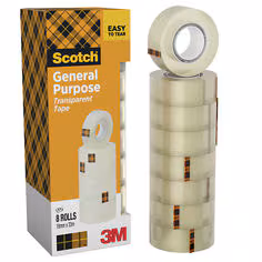 Scotch® 508, Ruban Transparent, 19 mm x 33 m, 8 Rouleaux/Paquet, Paquet de Carton