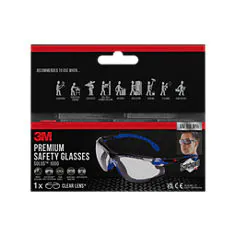 Lunettes de protection 3M Solus 1000, revêtement anti-buée Scotchgard Protector, bleues et noires, joint amovible en mousse, verre transparent