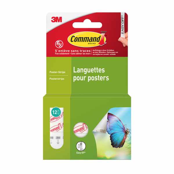 Languettes pour posters Command 17024-12-FGN-S, 12 languettes par paquet
