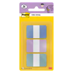 Marque-Pages Post-it® Rigides 686-3COAST, Bleu pastel, Violet et Vert, 25,4 mm x 38,1 mm, 36 Onglets/Dévidoir, 1 Dévidoir/Paquet