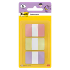 Marque-Pages Post-it® Rigides 686-3SUN, Rose pastel, Jaune et Violet, 25,4 mm x 38,1 mm, 36 Onglets/Dévidoir, 1 Dévidoir/Paquet