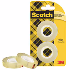 Ruban Scotch® double face, pack de recharge de 2 rouleaux, 12 mm x 6,3 m