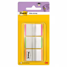 Marque-Pages Post-it® Rigides, Moyen, Orange, Rose et Vert, 25.4 mm x 38.1 mm, 66 Onglets/Dévidoir, 1 Dévidoir/Paquet