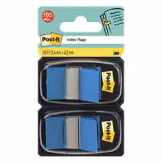 Marque-Pages Post-it®, Moyen, Bleu, 25.4 mm x 43.2 mm, 50 Marque-Pages/Dévidoir, 2 Dévidoirs/Paquet