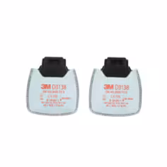 Filtre à particules 3M Secure Click avec protection contre les vapeurs organiques et les gaz acides avec niveau de contamination, ozone jusquà 10 fois la limite d\'exposition professionnelle, P3 R, D3138