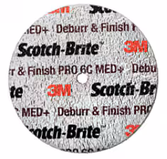 Roue compressée d\'ébavurage et de finition Scotch-Brite PRO, 152 mm x 25.4 mm x 12.7 mm, 6C Med+