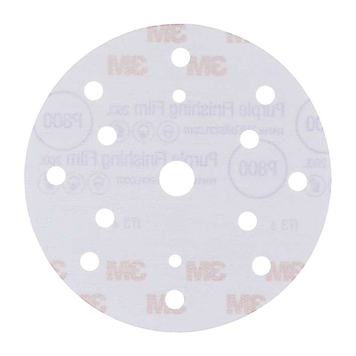 Disque abrasif de finition Violet à support film 3M Hookit 260L, 150 mm, 15 trous, P800, 51155