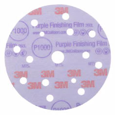 Disque abrasif de finition Violet à support film 3M Hookit 260L, 150 mm, 15 trous, P1000, 51157