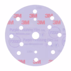 Disque abrasif à film de finition 3M Hookit 260L, 150 mm, 15 trous, P2000, 51304