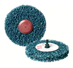 Roue abrasive non tissée Scotch-Brite Clean & Strip Roloc+ CG-ZR, Bleu, 150 mm x 13 mm, Extra gros