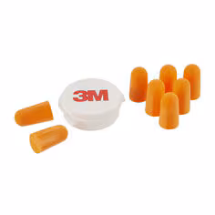 Bouchons d\'oreille 3M 1100, mousse douce, SNR 35 dB, oranges, 4 paires + 1 étui de rangement par paquet