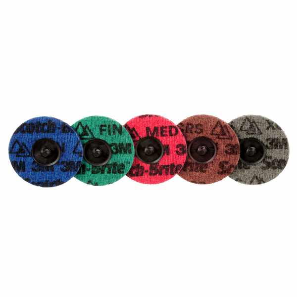 Disque Surface Conditioning de précision Scotch-Brite Roloc, PN-DR, très fin, TR, 101.6 mm, 25/boîte, 100 pièces/carton, dévidoir pratique
