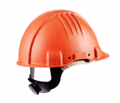 Casque pour températures extrêmes 3M, à cliquet, non-ventilé, diélectrique 1 000 V, bandeau en cuir, orange, G3501M-OR