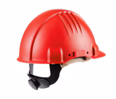 Casque pour températures extrêmes 3M, à cliquet, non-ventilé, diélectrique 1 000 V, bandeau en cuir, rouge, G3501M-RD