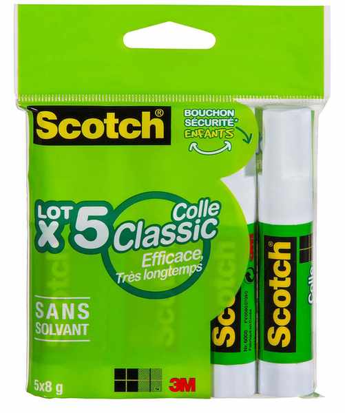 Bâton de colle permanente Scotch®, 8 g, 5 bâtons/paquet