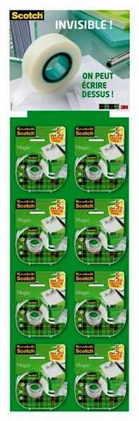 Mobile Display, Scotch® Magic Tape 8-1925DPO, 25 + 5 m free, 30 Rolls/Display, 2 Displays/Case