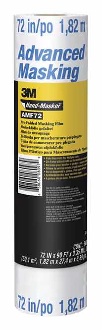 Film de masquage avancé 3M Hand-Masker AMF72-8C, 1,82 m x 27,4 m, 1 rouleau/emballage