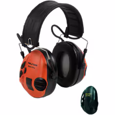 Casque 3M PELTOR SportTac, 26 dB, coques rouges / noires, serre-tête pliable, MT16H210F-478-RD