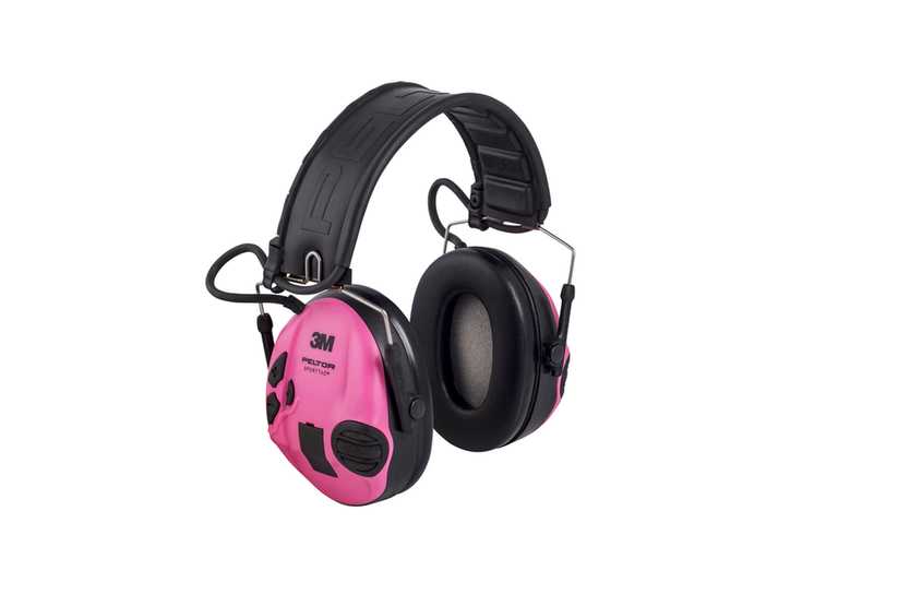 Casque 3M PELTOR SportTac, 26 dB, coques roses, serre-tête pliable, MT16H210F-478-RE