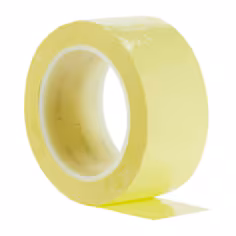 3M 1350F-Y1 Ruban Electrique Polyester, Adhésif acrylique simple face, Jaune, 50 mm x 66 m