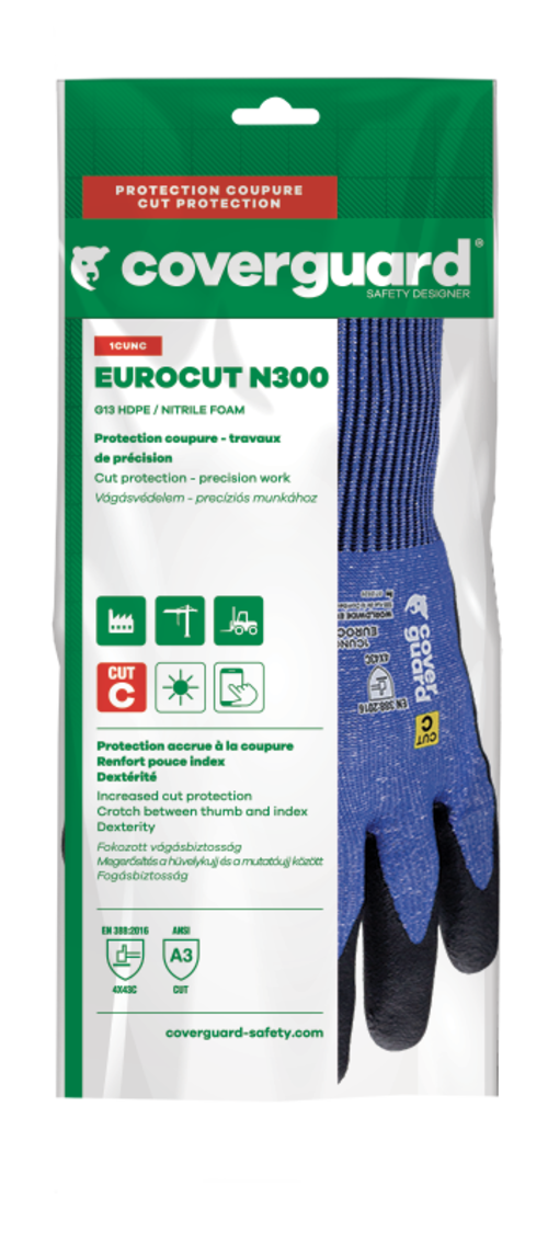 Gants EUROCUT N300 CUT C. HPPE J13 micro mousse nitrile T11