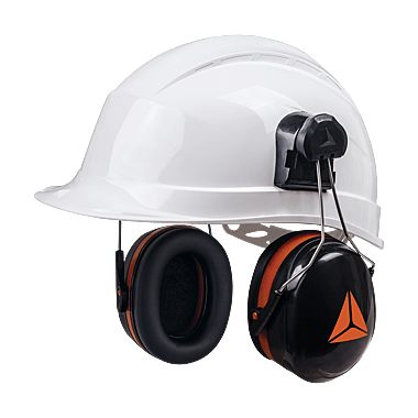 COQUILLE ANTIBRUIT GRIS-NOIR AJUSTABLE POUR CASQUE DE CHANTIER