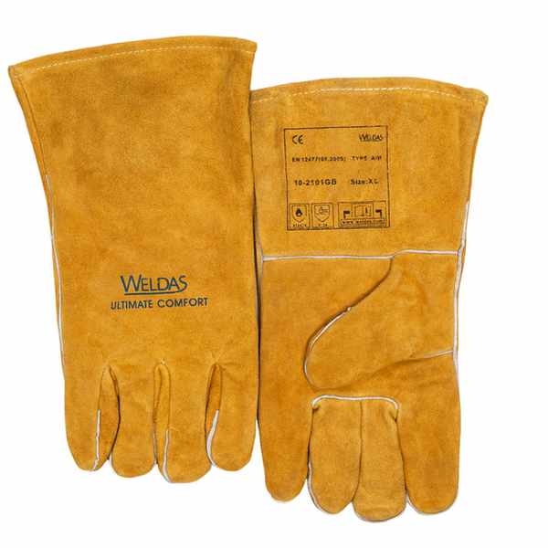 Gant soudeur avec doublage en coton modèle économique cuir croûte bovin Golden Brown? Taille L