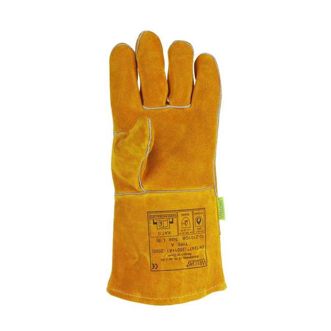 Gant soudeur avec doublage en coton modèle économique cuir croûte bovin Golden Brown? Taille L