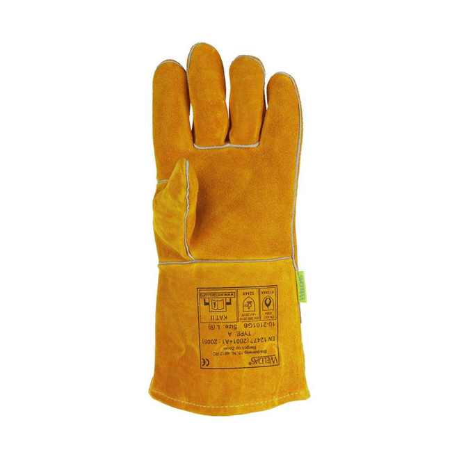Gant soudeur avec doublage en coton modèle économique cuir croûte bovin Golden Brown? Taille L